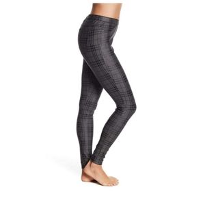 HUE Plaid Skinny Pants with Metallic Sheen size XS